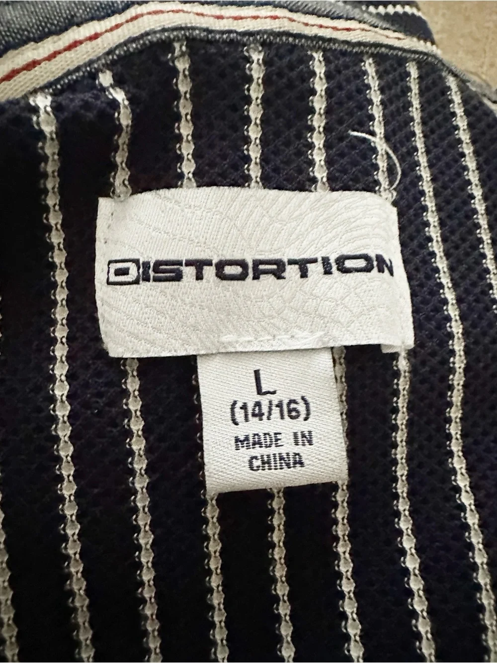 Distortion Slim Fit Navy Stripe Short Sleeve Shirt